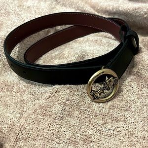 COPY - COACH reversible black and brown leather belt